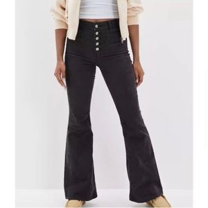 High waisted corduroy flare pants 12 Regular